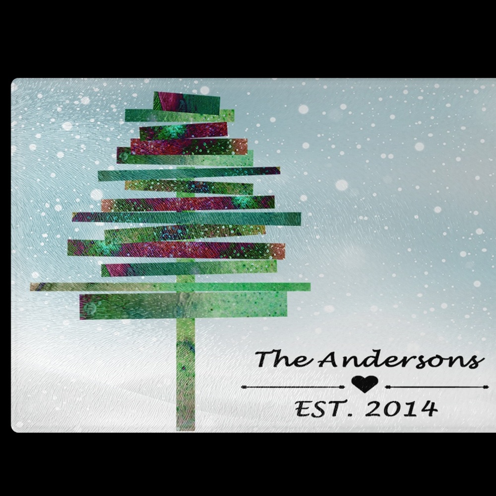Personalized Holiday Glass Cutting Boards